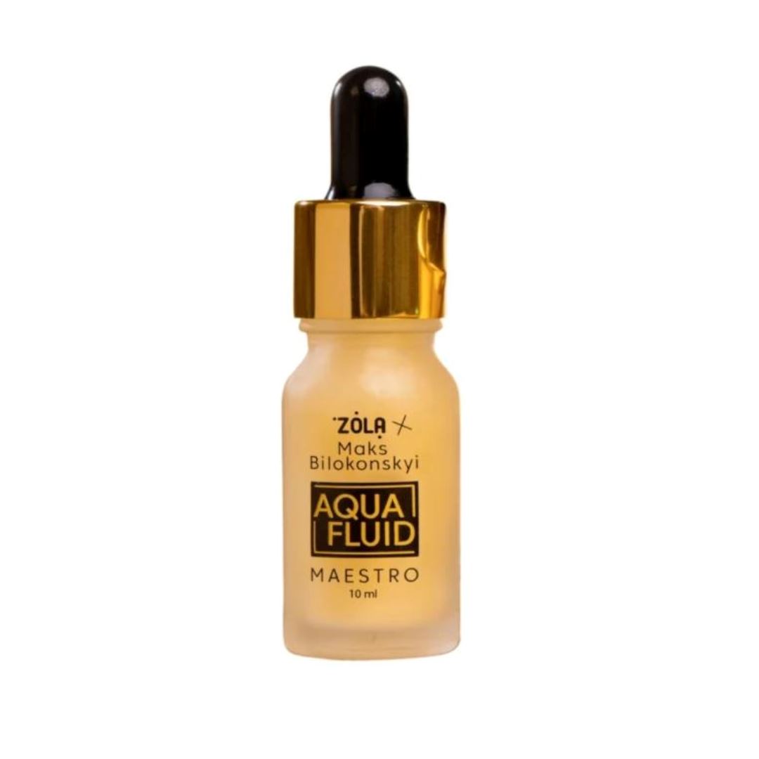 ZOLA x Maks Bilokonskyi product AQUA FLUID ZOLA met gouden glitters