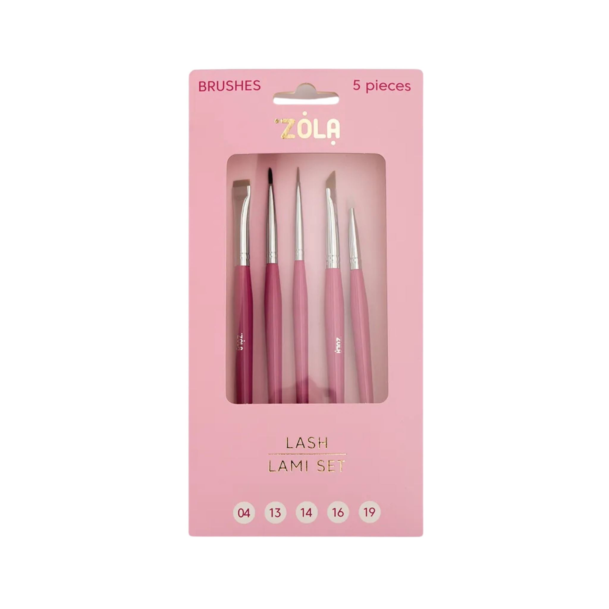 ZOLA Lash Lami Set 5 stuks professionele kwastenset voor lash lift en verfapplicatie