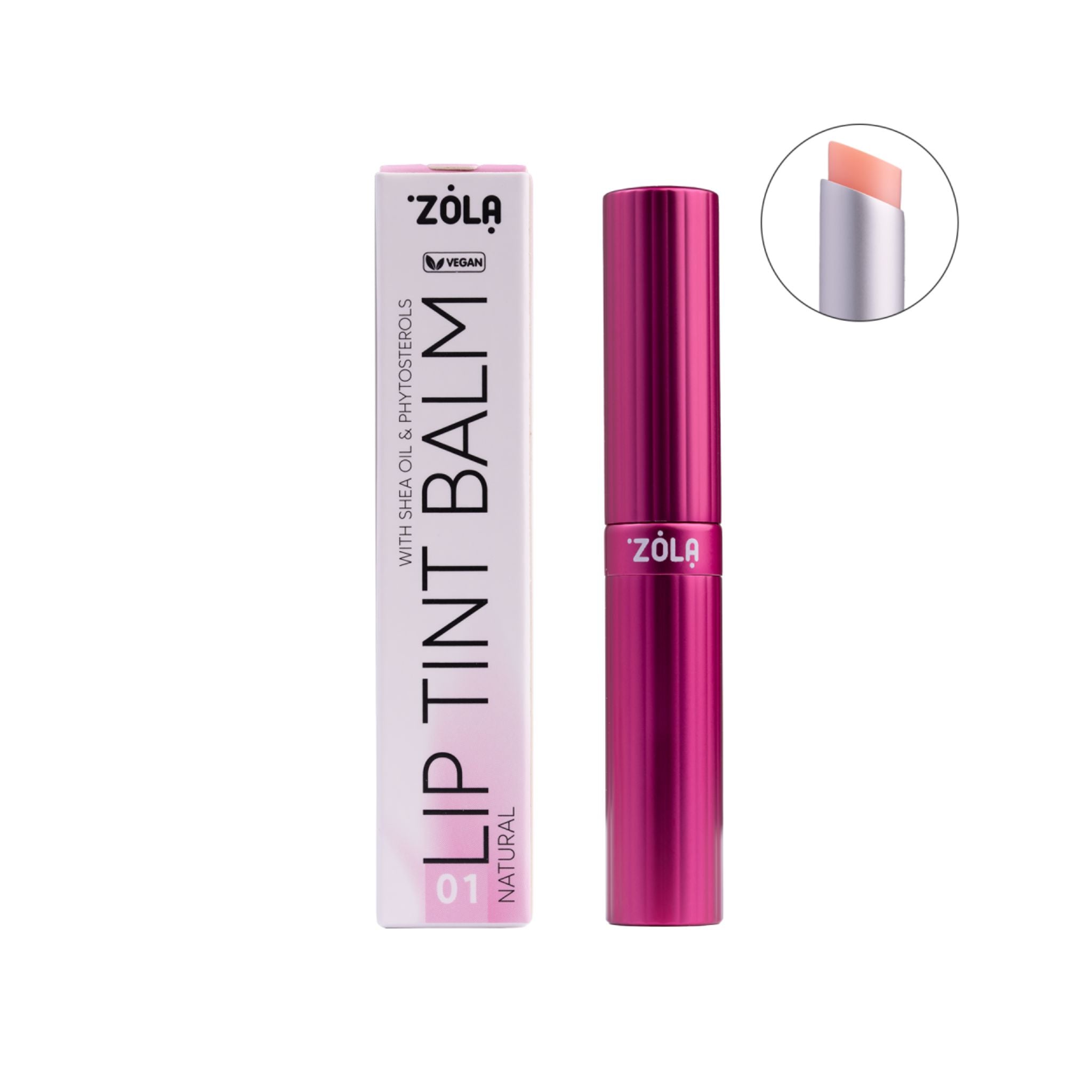 Zola verzorgende Lippenbalsem met sheaboter en carnaubawas in luxe verpakking.