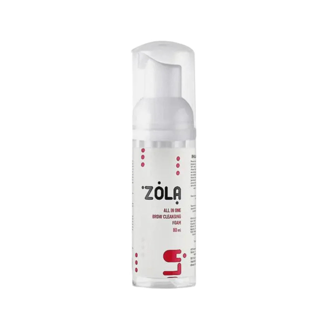ZOLA Brow Cleansing Foam 80ml voor het reinigen en ontvetten van wenkbrauwen en wimpers, met hydraterende en antibacteriële werking.