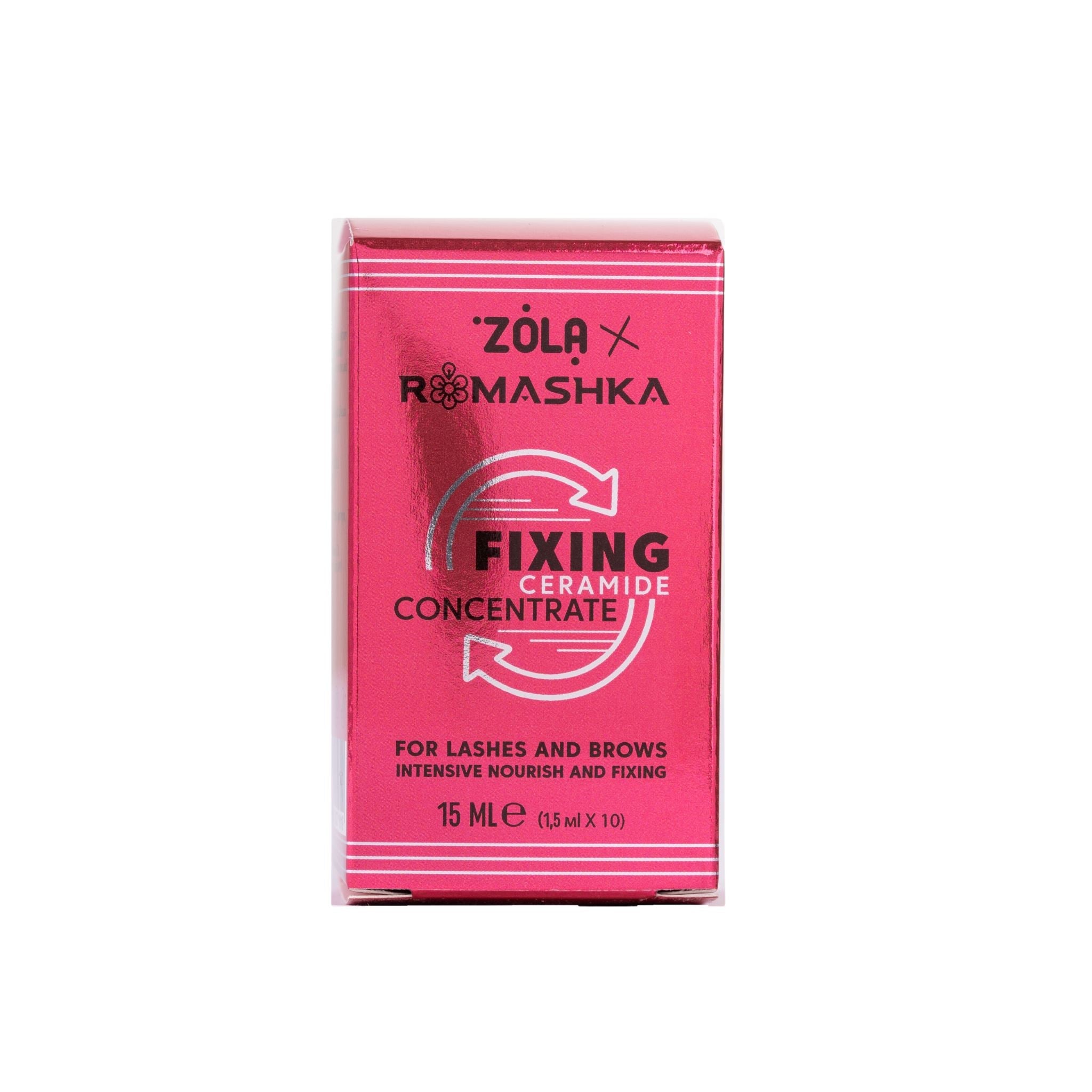 ZOLA × Romashka Fixing Ceramide Concentrate fixerend en voedend serum voor wimpers en wenkbrauwen. Ideaal na brow lamination en lashlift, ook voor thuisgebruik.