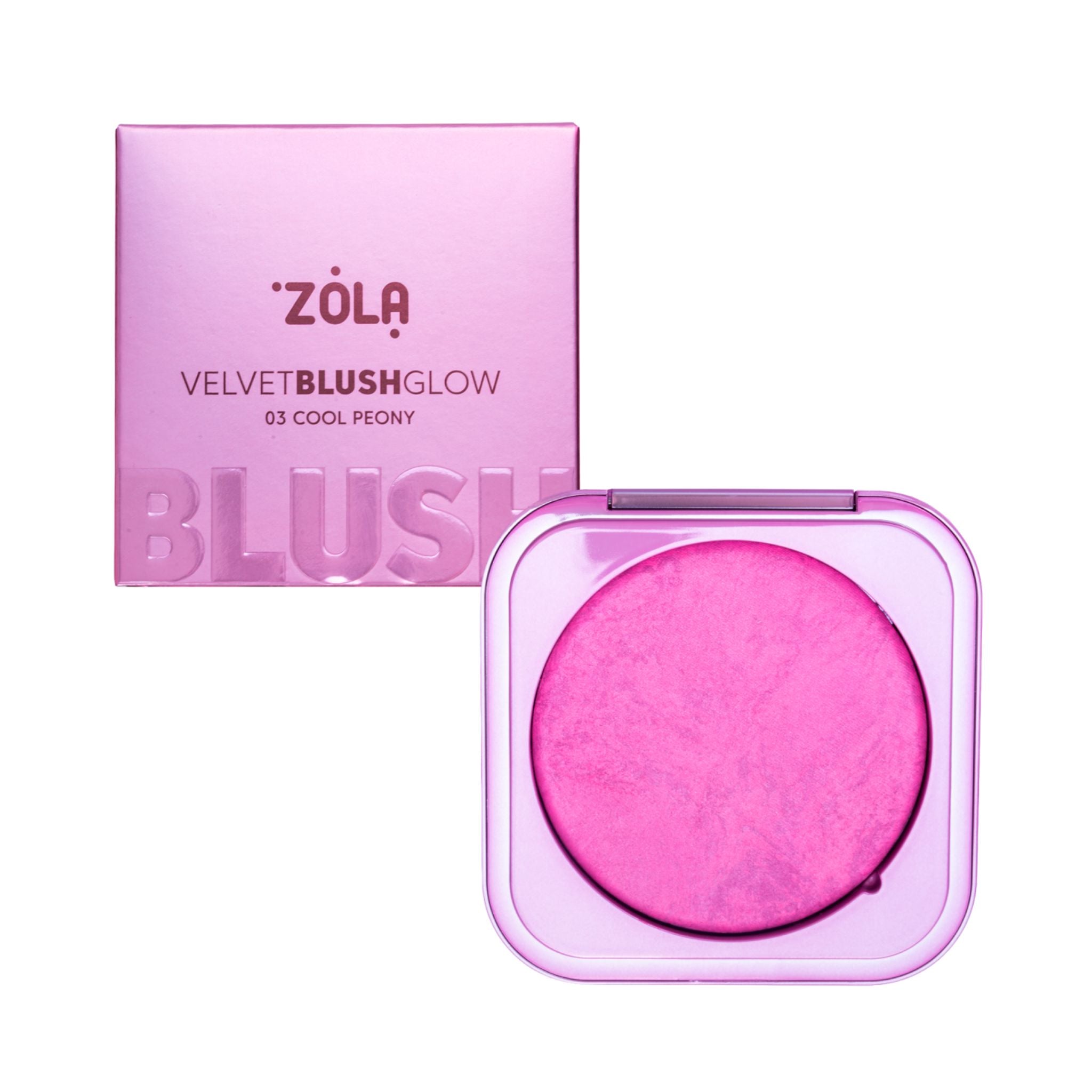 ZOLA Velvet Blush Glow baked blush met natuurlijke glow in vier tinten voor een frisse en stralende make-up finish.