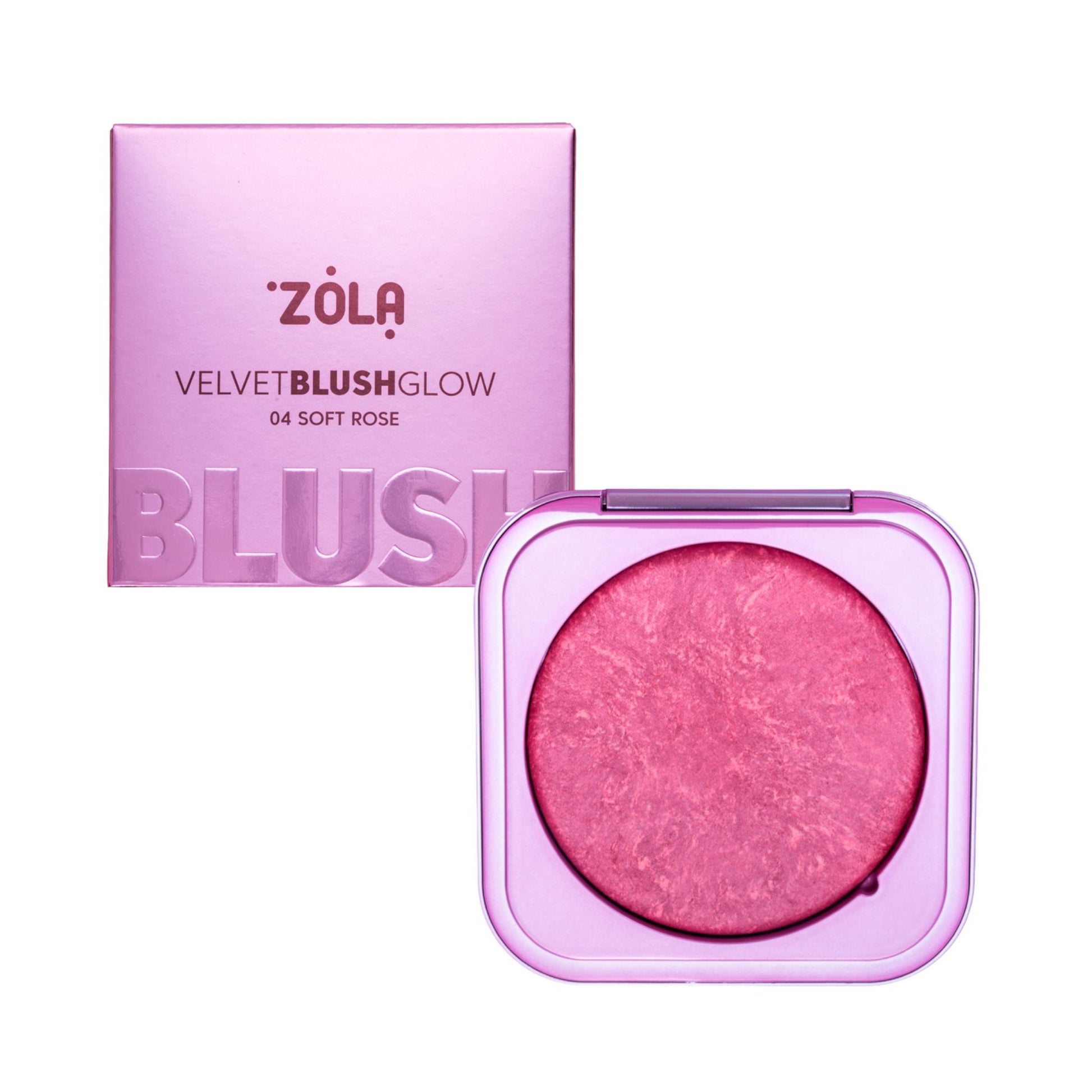 ZOLA Velvet Blush Glow baked blush met natuurlijke glow in vier tinten voor een frisse en stralende make-up finish.