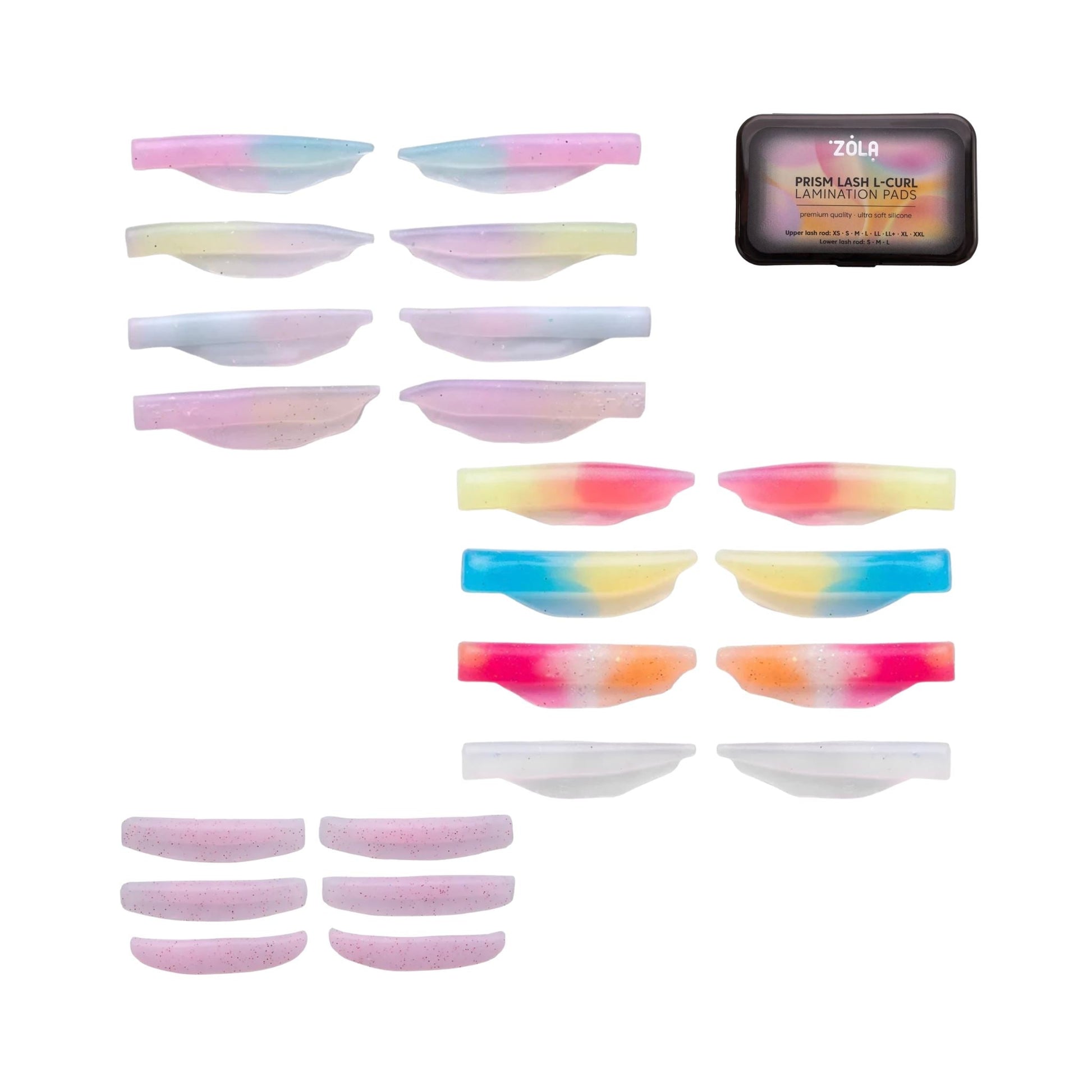 Prism Lash L-Curl Shields professionele wimperlifting shields voor een scherpe L-curve. Set met boven en onderwimper shields.