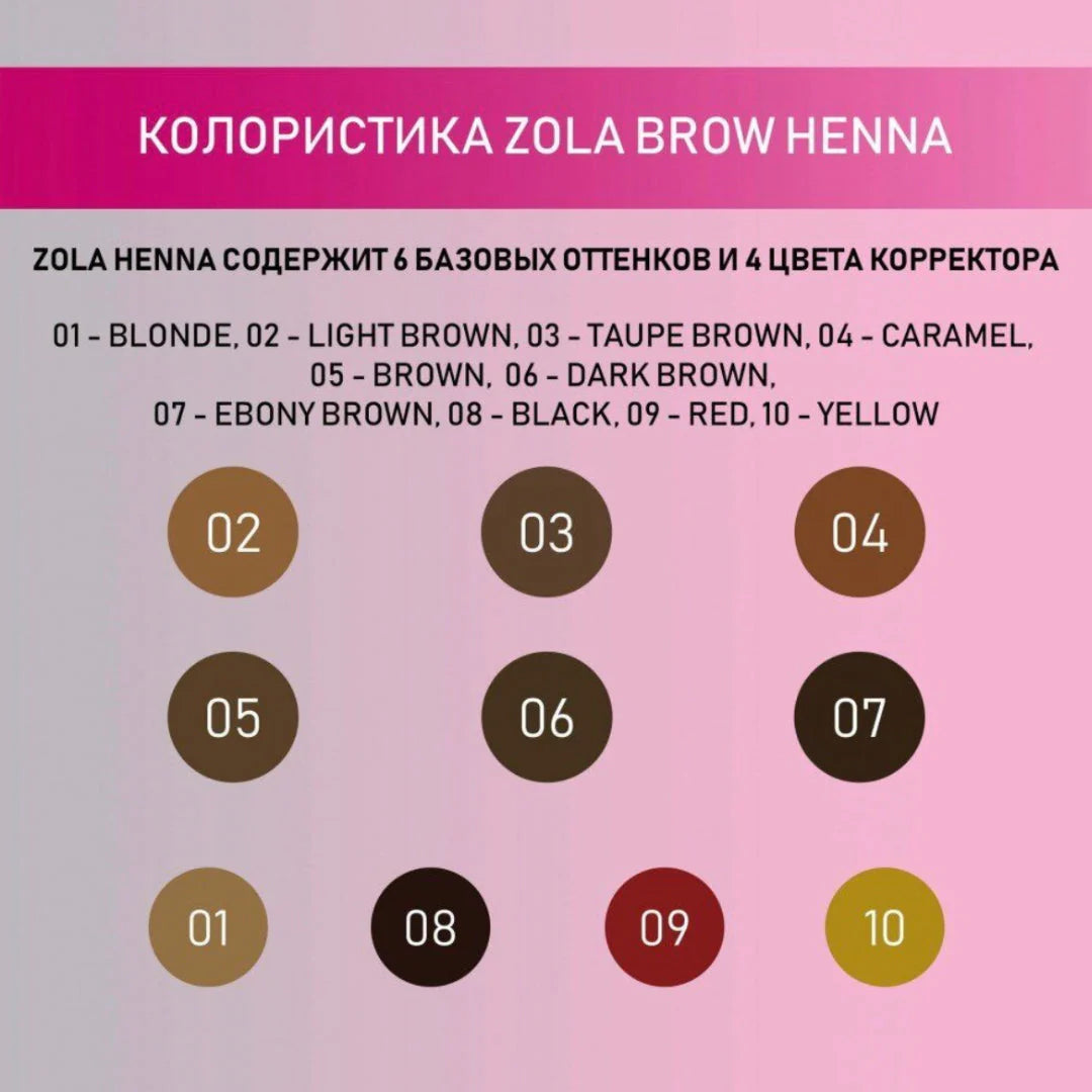 ZOLA Brow Henna – professionele wenkbrauwhenna in diverse kleuren (5 g & 10 g verpakkingen)
