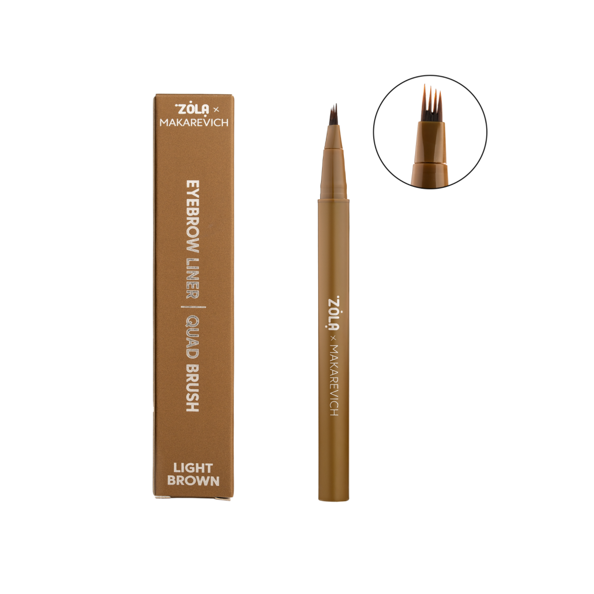 Zola x Makarevich | Eyebrow Liner Quad - Lichtbruin