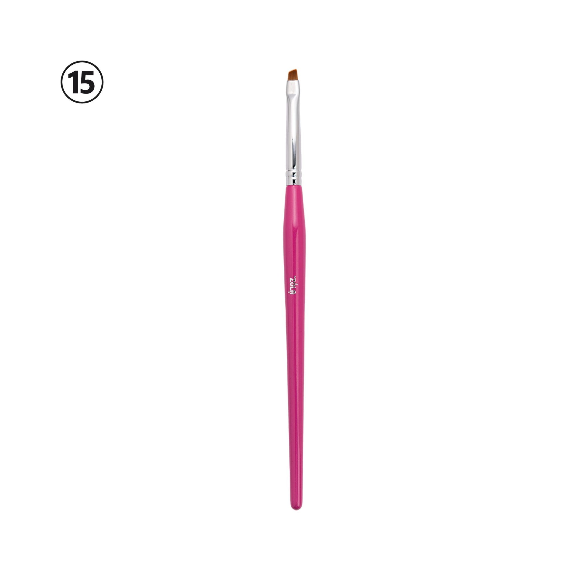 ZOLA Brush 15 smalle, afgeschuinde brush voor nauwkeurige wenkbrauwcontouren en professionele applicatie.