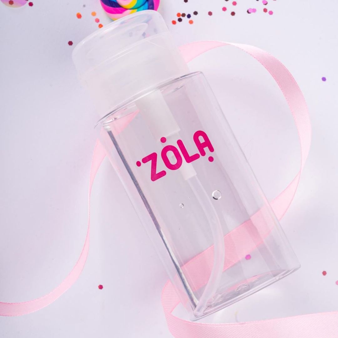 ZOLA flacon 180 ml met pompje voor water, remover of dehydrator. Handig en lekvrij voor schoonheidspecialisten.