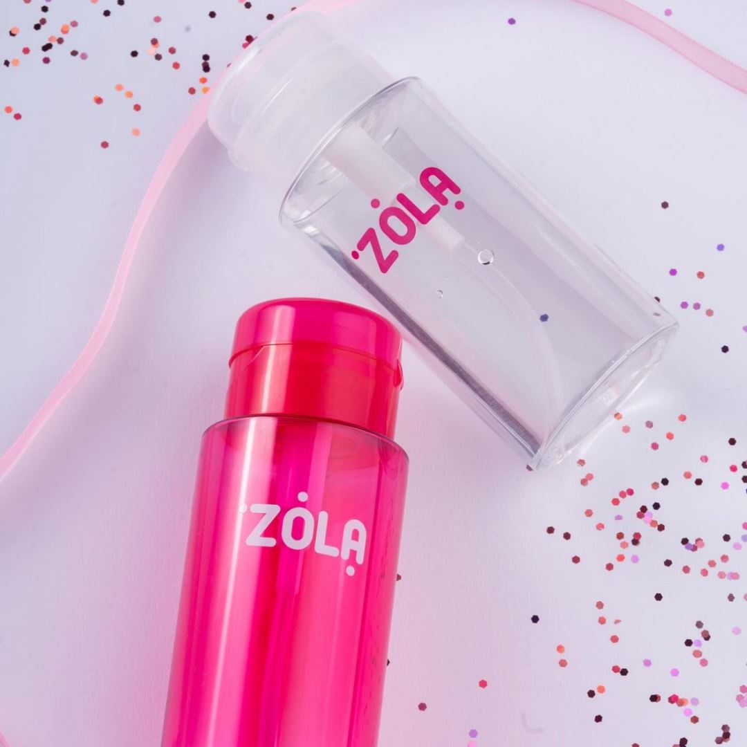 ZOLA flacon 180 ml met pompje voor water, remover of dehydrator. Handig en lekvrij voor schoonheidspecialisten.