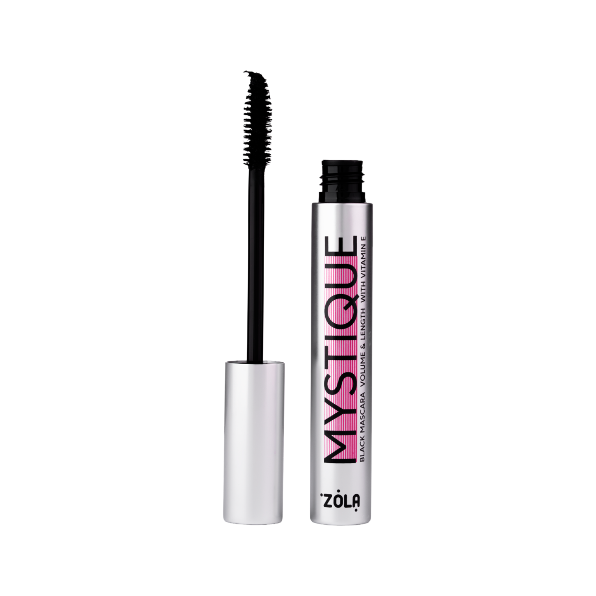 Zwarte ZOLA MYSTIQUE mascara, voor volle en gedefinieerde wimpers.