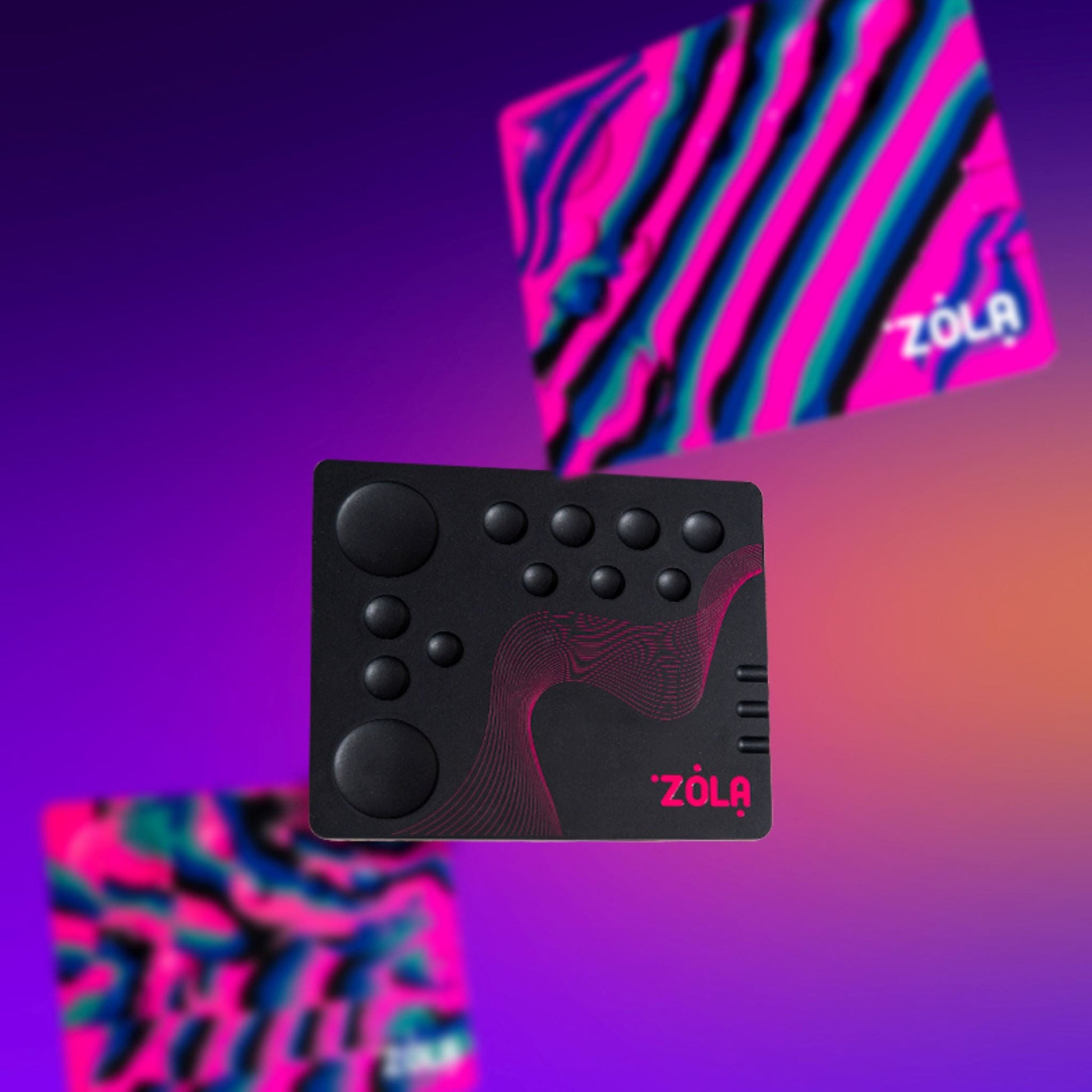ZOLA Texture Mixing Pad met 12 vakjes en 3 kwastslots. Ergonomisch ontwerp voor professionals, ideaal voor het mixen van cosmetische producten.