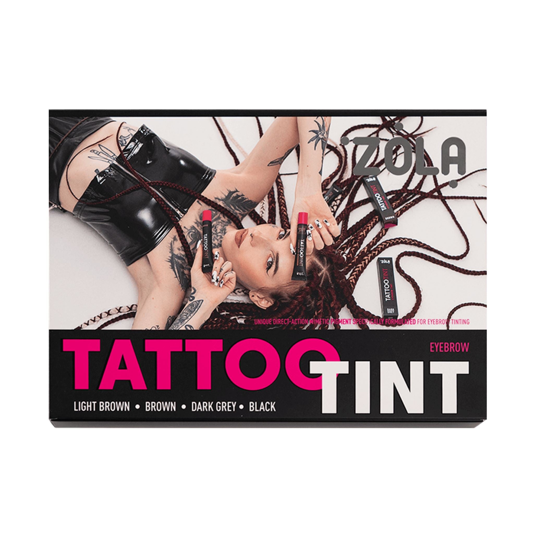 ZOLA Tattoo Tint – direct pigment voor wenkbrauwen dat alleen de huid kleurt. PPD-vrij en ideaal voor hairstrokes en brow lamination.