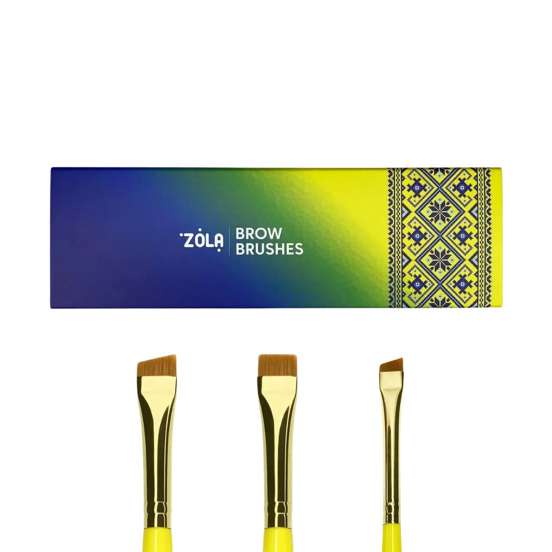 Set van 3 soorten wenkbrauwkwasten van het merk Zola