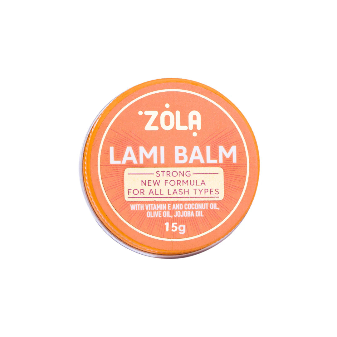 ZOLA Lami Balm Wimperlijm innovatieve formule met kokos-, olijf- en jojoba-olie voor perfecte wimperlaminering en langdurige hechting.