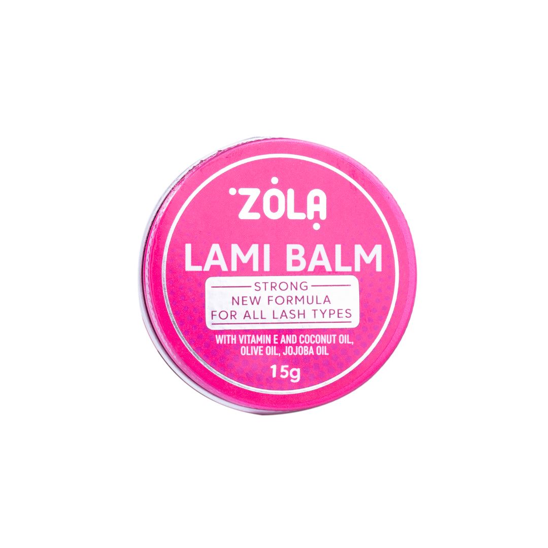 ZOLA Lami Balm Wimperlijm innovatieve formule met kokos-, olijf- en jojoba-olie voor perfecte wimperlaminering en langdurige hechting.