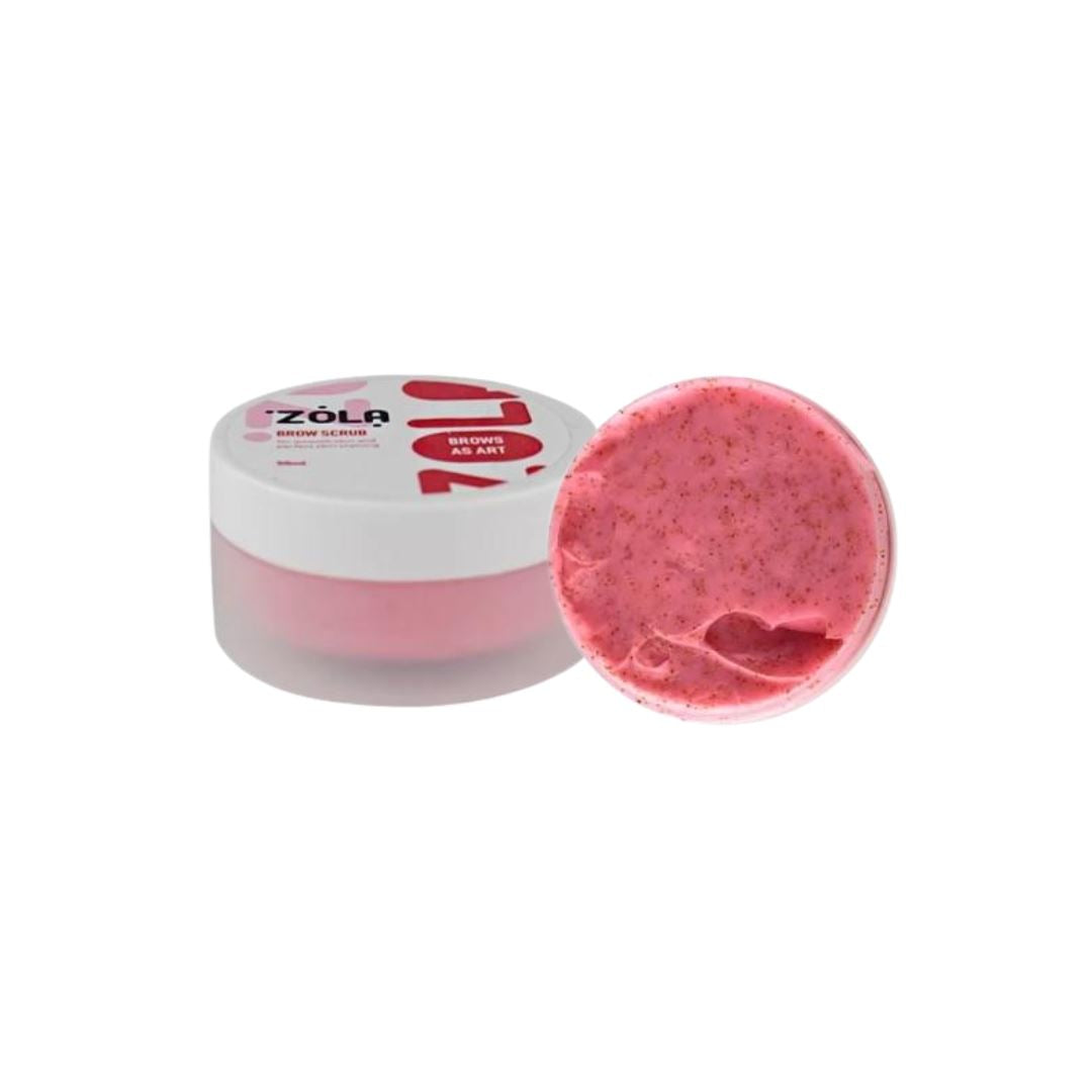 ZOLA Brow Scrub Pink – exfoliërende wenkbrauwscrub met jojoba- en castorolie. Verwijdert dode huidcellen en hydrateert voor een egale wenkbrauwkleuring.