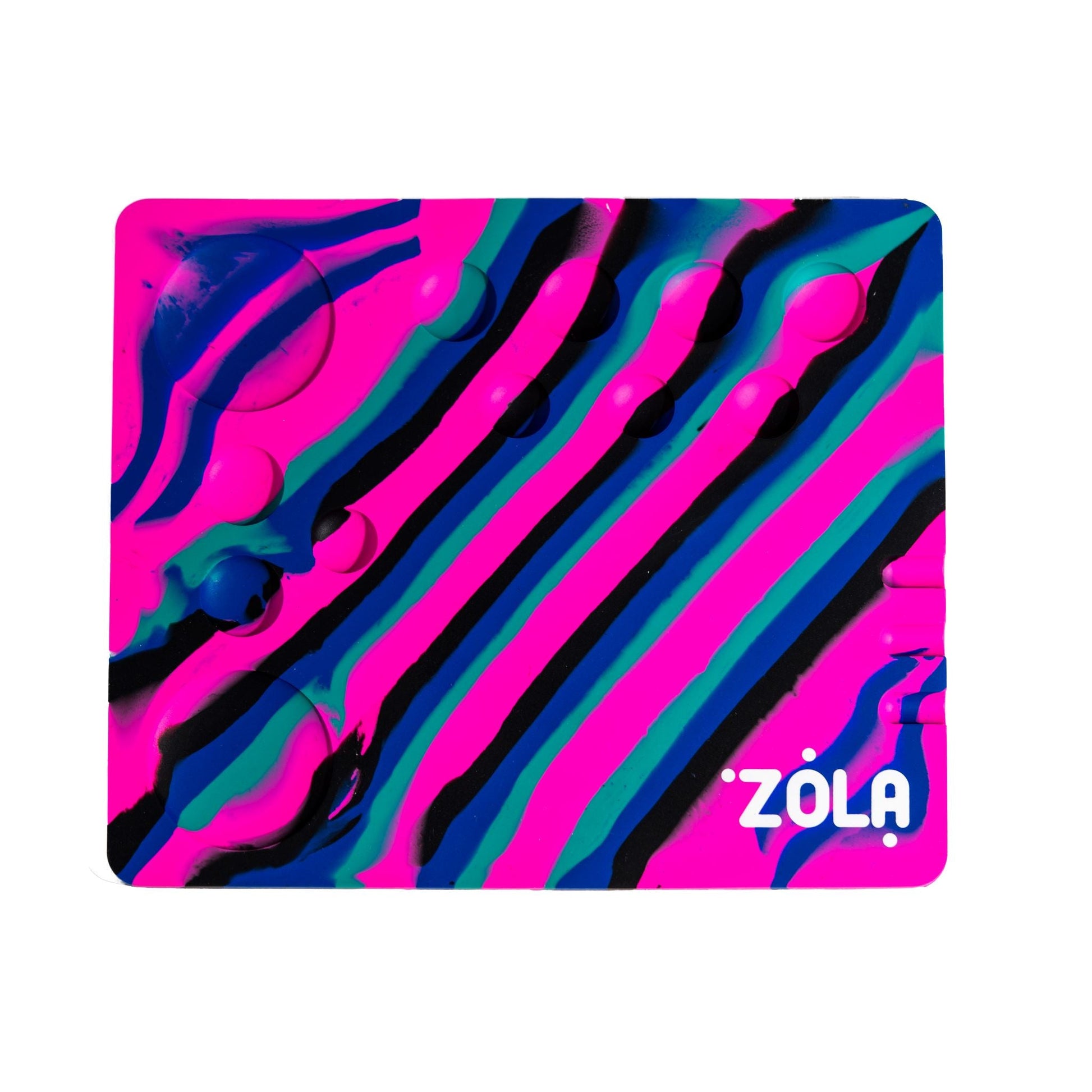 ZOLA Texture Mixing Pad met 12 vakjes en 3 kwastslots. Ergonomisch ontwerp voor professionals, ideaal voor het mixen van cosmetische producten.