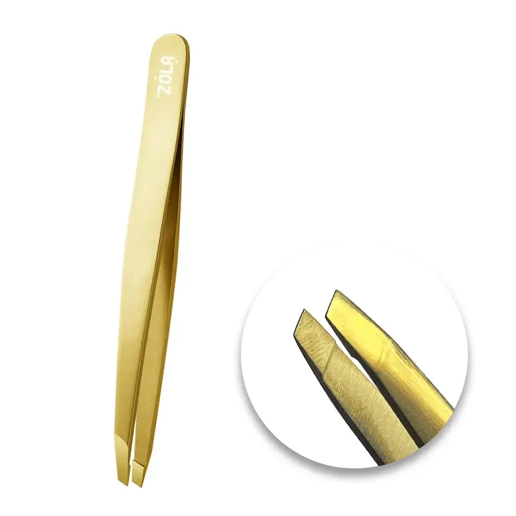 ZOLA Tweezer Gold van hoogwaardig staal voor nauwkeurig verwijderen van dunne en moeilijke haartjes.
