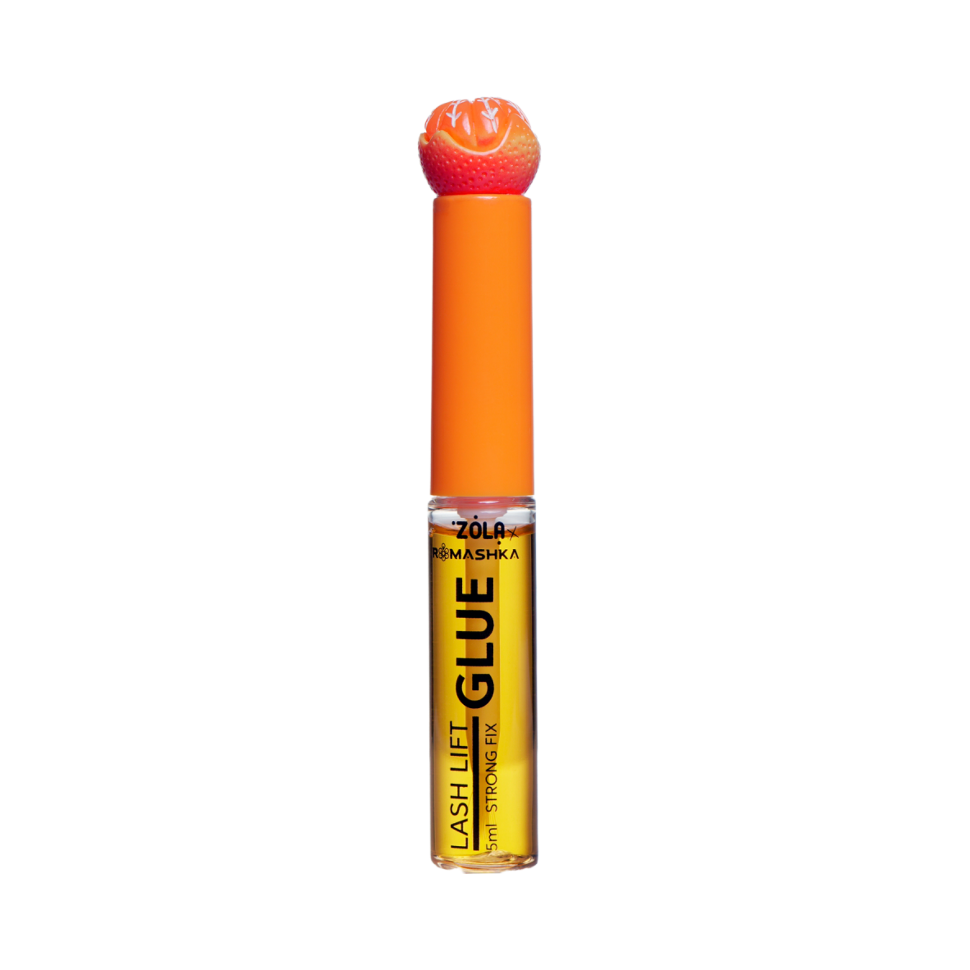 ZOLA x Anna Romashenko Lash Lift Glue met lichte oranje kleur, fruitige geur en leuke verpakking voor professionele lash lift behandelingen.