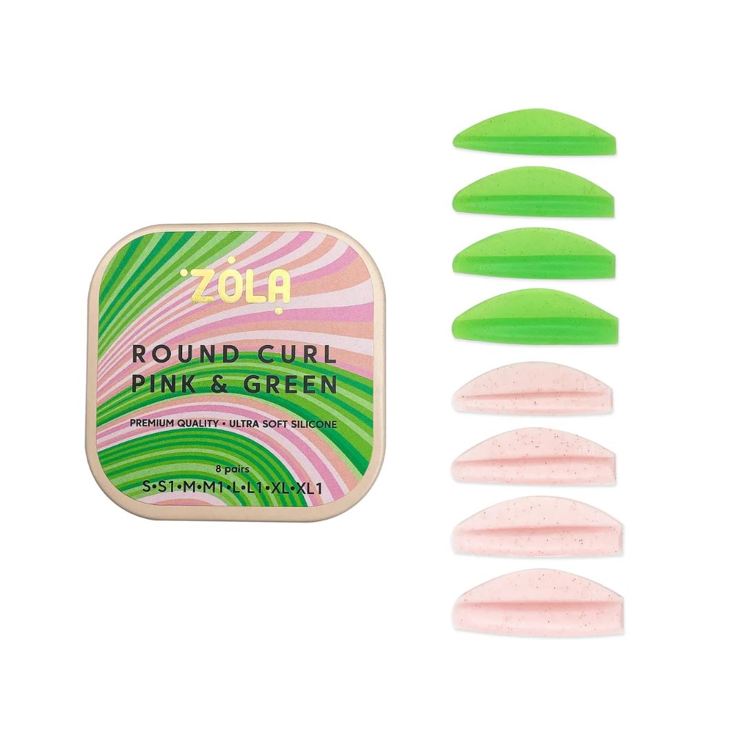 Set ZOLA Round Curl Pink & Green shields voor wimperlift