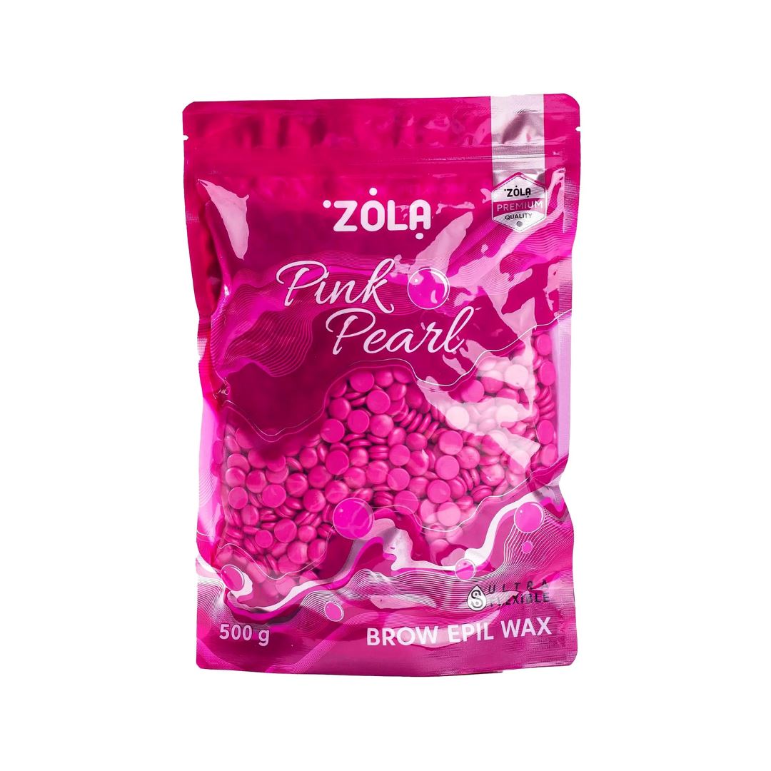 Close-up van ZOLA Granulaire Wax korrels – zachte en effectieve wax voor gezicht en wenkbrauwen.