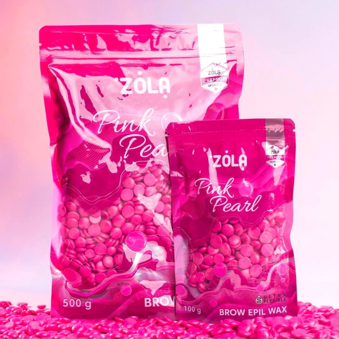 Close-up van ZOLA Granulaire Wax korrels – zachte en effectieve wax voor gezicht en wenkbrauwen.